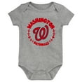 thumbnail image 4 of Infant Navy/White/Heather Gray Washington Nationals Biggest Little Fan 3-Pack Bodysuit Set, 4 of 4