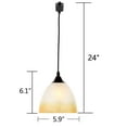 thumbnail image 2 of FSLiving 3-Pack J-Type Track Light Dimmable Track Pendant Lighting Fixtures Bowl Glass Shade Customizable Cord Length - Bulb Not Included, 2 of 6