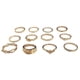 thumbnail image 2 of Fiudx Conjunto de Joyas de Oro, Moderna Colección de 12 Anillos de Metal, Elegantes Anillos con Personalidad, Versátil Accesorio de Fiesta, Accesorio Diario, Regalo para Mamá, Novia o Mejor Amiga., 2 of 4