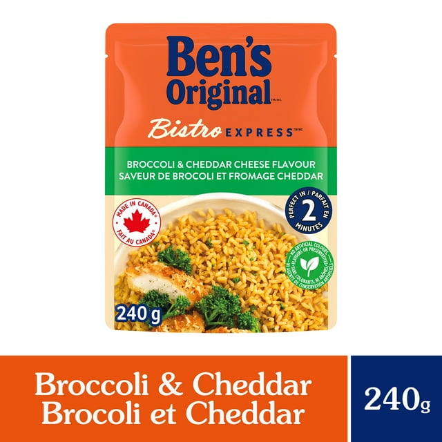 BEN'S ORIGINAL BISTRO EXPRESS Broccoli & Cheddar Rice Side Dish, 240g Pouch