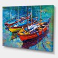 thumbnail image 3 of Designart Trois bateaux dans le port Art mural sur toile, 3 of 4