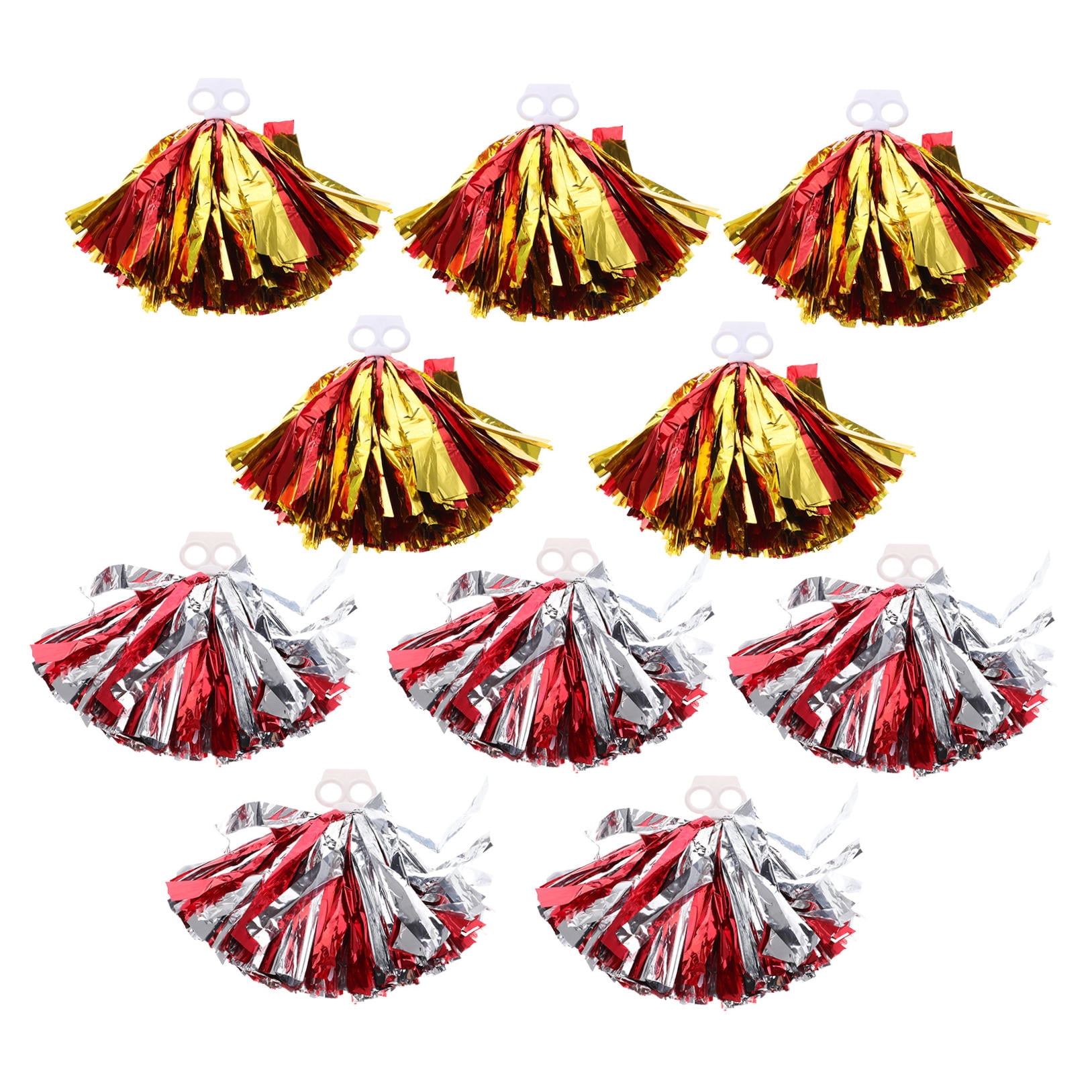 Raindrops 10-Pack Cheerleading Pom Poms Reusable Plastic Props for and Events