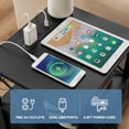 thumbnail image 5 of VECELO Set of 2 Nightstand with Charging Station & 2 Flip Drawers, Sofa Side End Table for Bedroom, Living Room, 2 USB Ports & 2 Power Outlet, Black, 5 of 9
