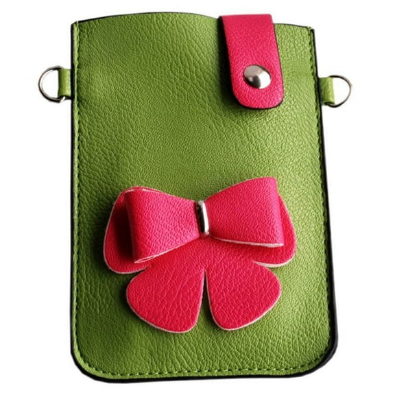 [Cute Bowknot] Colorful Leatherette Mobile Phone Pouch Cell Phone Case Clutch Pouch