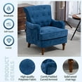 thumbnail image 5 of EBQOSK Modern Accent Chair with Arm Chair, Comfy Chenille Single Sofa with Springs Cushions & Retro Wooden Legs, Reading Chair for Bedroom, Club, Living Room, Lounge, Holds 300lbs (Navy Blue), 5 of 7