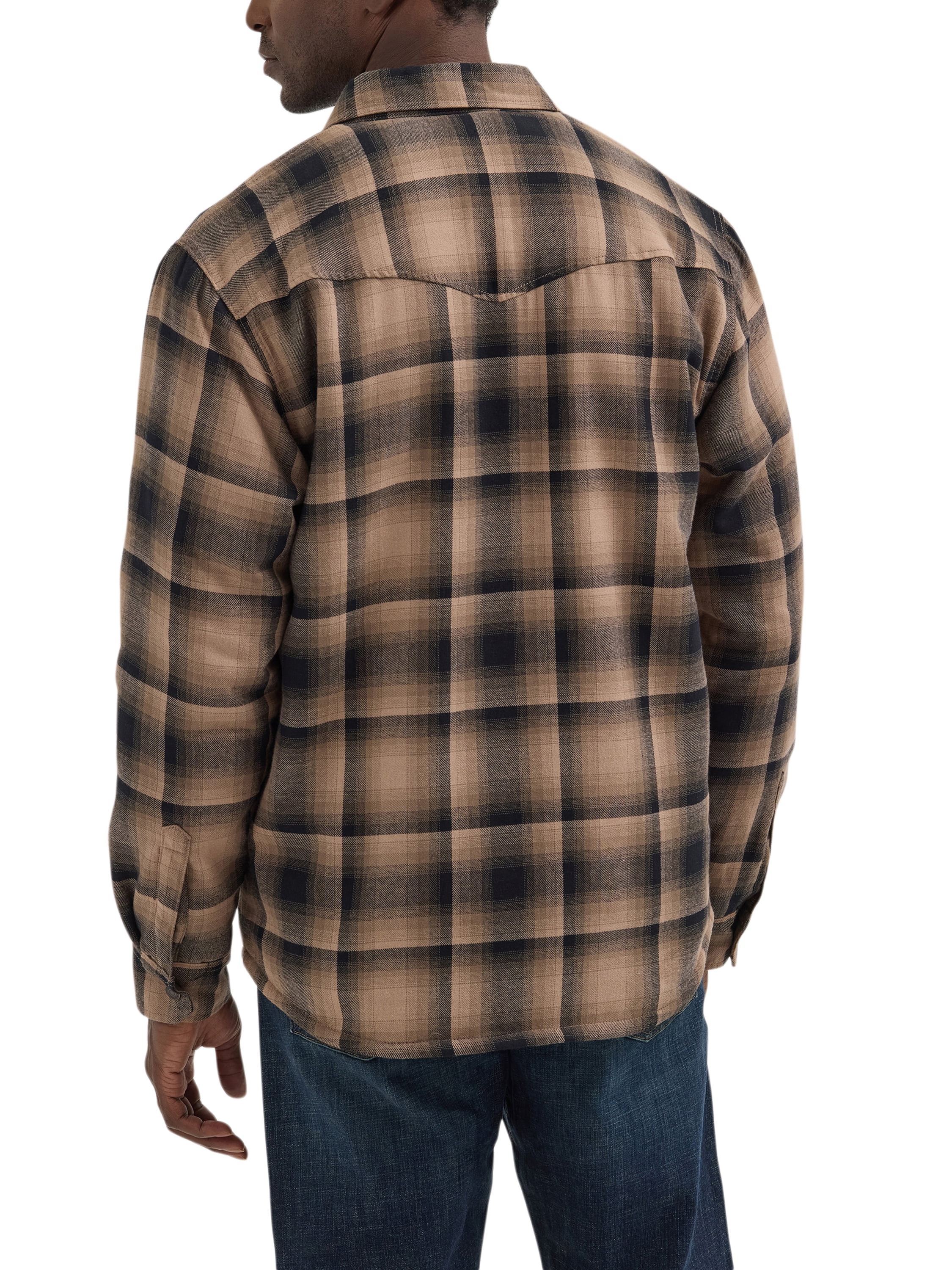 Wrangler® Men's and Big Men's Sherpa Lined Relaxed Fit Heavyweight Shirt Jacket, Sizes S-2XL