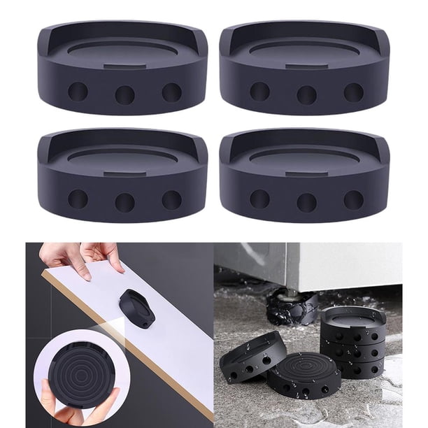 yuksok 4 Pieces Anti-Walk Silent Feet Anti-Vibration Washer and Dryer  Machine Floor Pads (Black)