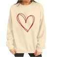 thumbnail image 5 of EchfiProm Crewneck Sweatshirts for Women Graphic Pullover Holiday Beige Valentine Long Sleeve Valentine Day Womens Shirs Heart, 5 of 8