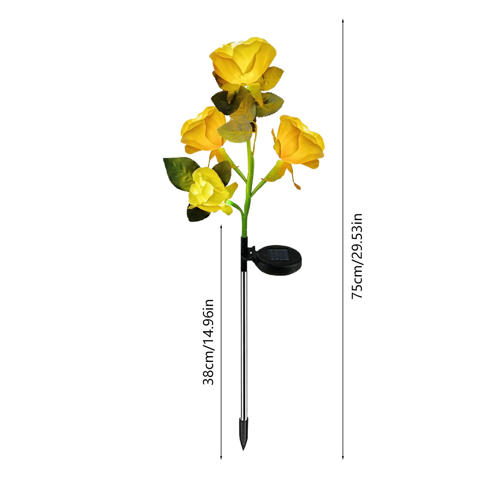 2-Pack Solar Rose Lights for Garden Decor | Outdoor Solar Powered LED Flower Lights with Stakes | Waterproof Landscape Lighting for Walkways, Patios, and Flower Beds