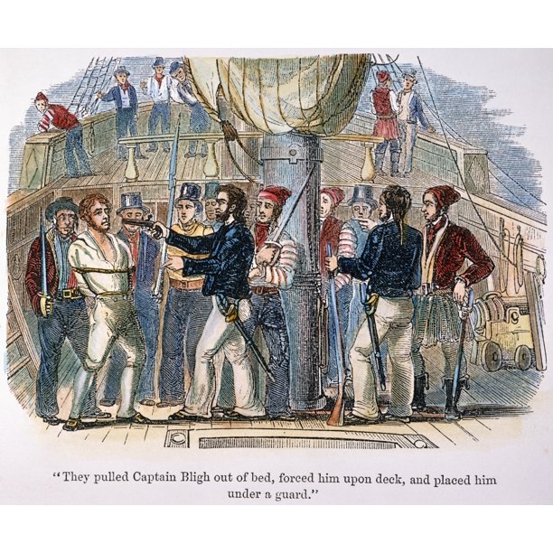 Bounty Mutiny Ncaptain William Bligh Placed Under Guard By Fletcher