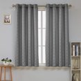 thumbnail image 1 of Deconovo Jacquard Morrocan Grommet Top Curtains set of 2, 1 of 4