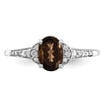 thumbnail image 5 of Sterling Silver Rhodium Smoky Quartz & Diam. Ring QR3091SQ, 5 of 5