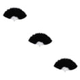 thumbnail image 2 of Wosthever Abanico de plumas Decoración Fiestas Adorno de cosplay Aficionados Rendimiento de baile Negro 3Conjunto, 2 of 6