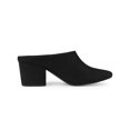 thumbnail image 3 of BLISSFUL STEP Women's Block Heels Pointed Toe Slip on Slide Mules Black 7, 3 of 7