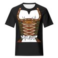 thumbnail image 4 of Pompotops Blouse Décontractée Mode Femme Imprimé Oktoberfest Col Rond T-Shirt Blouse Imprimée Tee Liquidation, 4 of 5