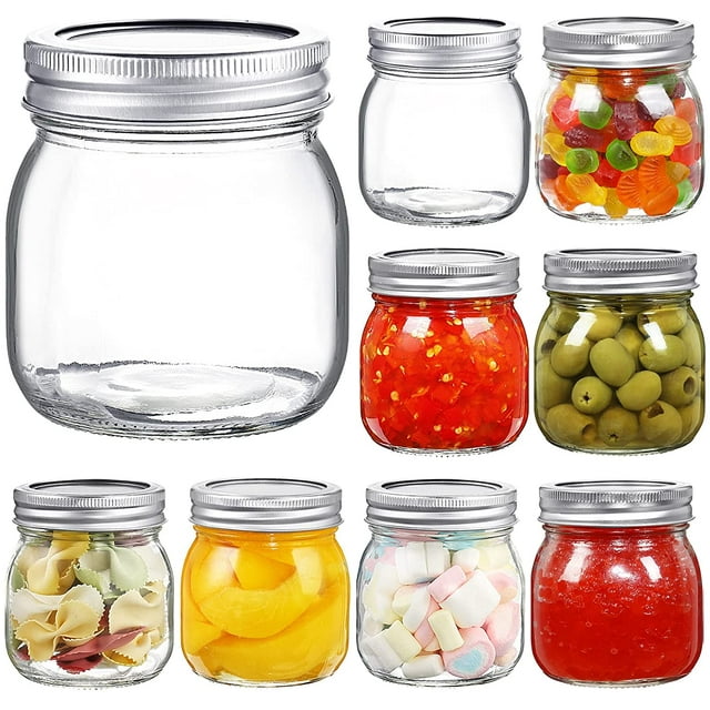 9 Pack Wide Mouth Mason Jars 10 oz Glass Canning Jars with Airtight Lids and Bands for Preserving, Jam, Honey, Jelly, Wedding Favors, Shower Favors, Sauces, DIY Spice Jars