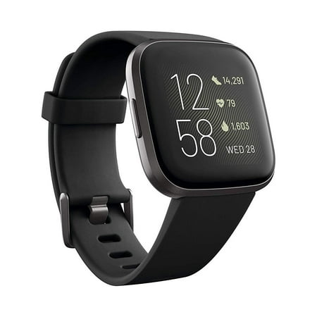 Restored Fitbit Versa 2 Health & Fitness Smartwatch Black / Carbon Aluminum (Refurbished)