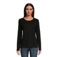 thumbnail image 4 of Time and Tru Women's Long Sleeve T-Shirt (3 Pack), 4 of 5