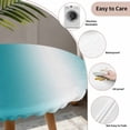 thumbnail image 5 of Turquoise White Ombre Round Fitted Tablecloth with Elastic Edge, Waterproof Table Cloth Table Cover for 36"-44" Tables, Abstract Art Modern Teal Gradient Tablecloths for Dining Picnic Indoor Outdoor, 5 of 9