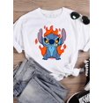 thumbnail image 1 of Disney Watercolor Lovely Style Short Sleeve Women Print Clothing Stitch Casual Tee Shirt Fashion Cartoon Graphic T-shirts4XL Gao Jinjia LED, 1 of 2