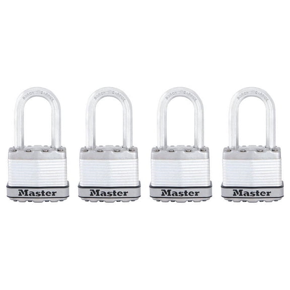 Master Lock 1.75" W x 1.5" L Stainless Steel Ball Bearing Locking Padlock 4 pk Keyed Alike