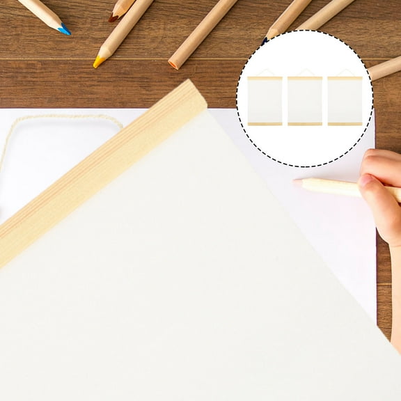 ROSENICE  3 Pcs Kids Graffiti Canvas Painting Supplies Blank Cotton Child Large White