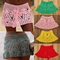 thumbnail image 3 of Traje de baño bikini con falda de playa de crochet hecho a mano en 8 colores, moderno para usar, 3 of 6
