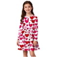 thumbnail image 1 of Robe Patineuse à Manches Longues pour Filles, Robe de Récital de Ballet Évasée Extensible, Robe de Fête à Col Rond pour l'École et les Vacances, 1 of 6