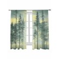 thumbnail image 2 of Sheer Curtains 63 Inches Long, Green Forest Light Filtering Window Curtains for Living Room/Bedroom, Modern Oil Painting Art Botanical Rod Pocket Voile Sheer Curtain Drapes, 52"W x 63"L, 2 Panels, 2 of 8
