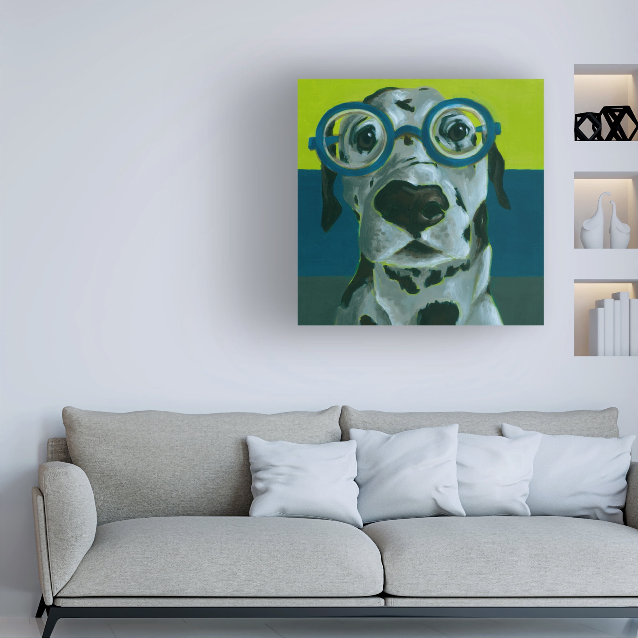 Canvas Wall Art - Jennifer Rutledge 'Dapper Animal VIII' Wall Art for Living Room, Bedroom, or Office Décor by Trademark Fine Art - 18 x 18 Inches