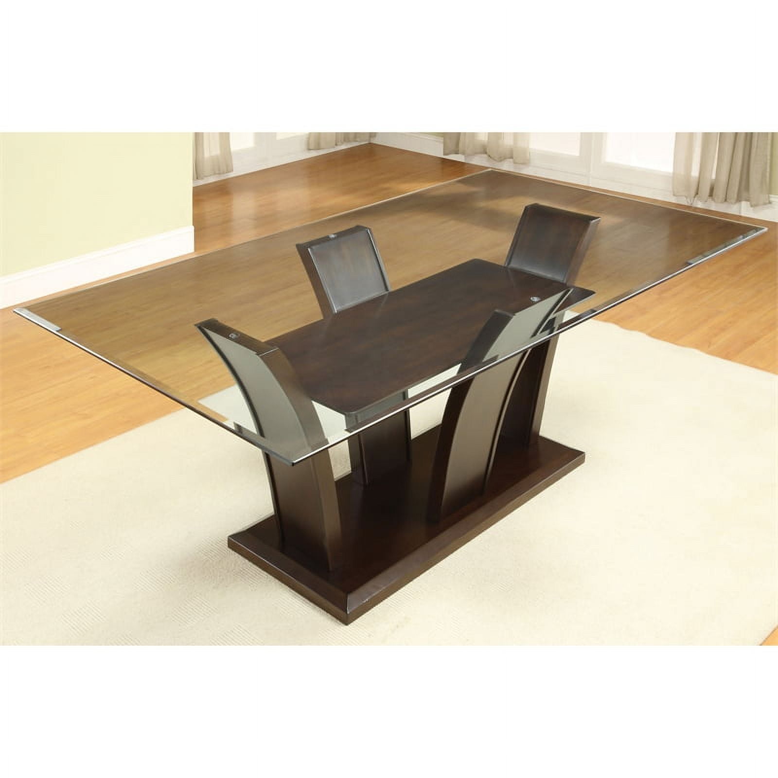 Bowery Hill Contemporary Wood Dining Table in Brown Cherry