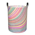 thumbnail image 2 of YFYANG Waterproof Laundry Hamper, Rainbow Line Art Laundry Basket Oxford Fabric with Handle Foldable, M, 2 of 8