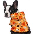 thumbnail image 1 of Sudadera con capucha de Halloween para mascotas, diseño de calabaza, divertida ropa de cachorro fantasma para perros y gatos pequeños (S, amarillo), 1 of 5