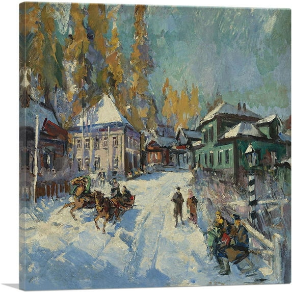 ARTCANVAS Russian Winter Canvas Art Print by Konstantin Korovin - Size: 26" x 26" (0.75" Deep)