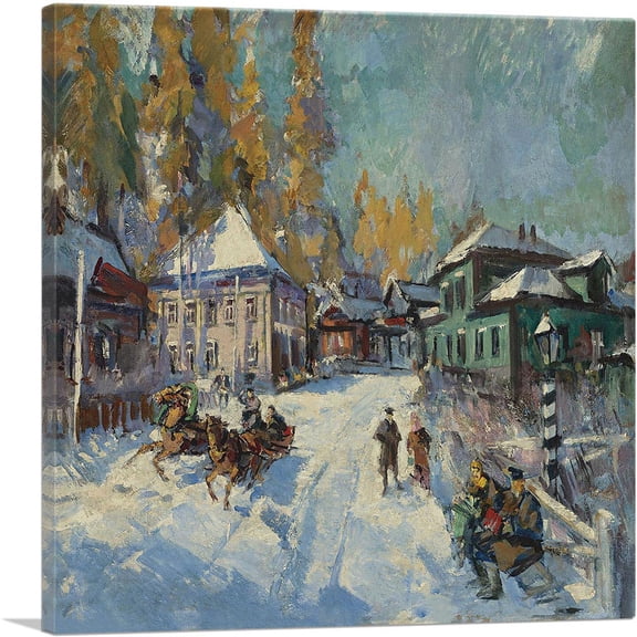 ARTCANVAS Russian Winter Canvas Art Print by Konstantin Korovin - Size: 26" x 26" (1.50" Deep)