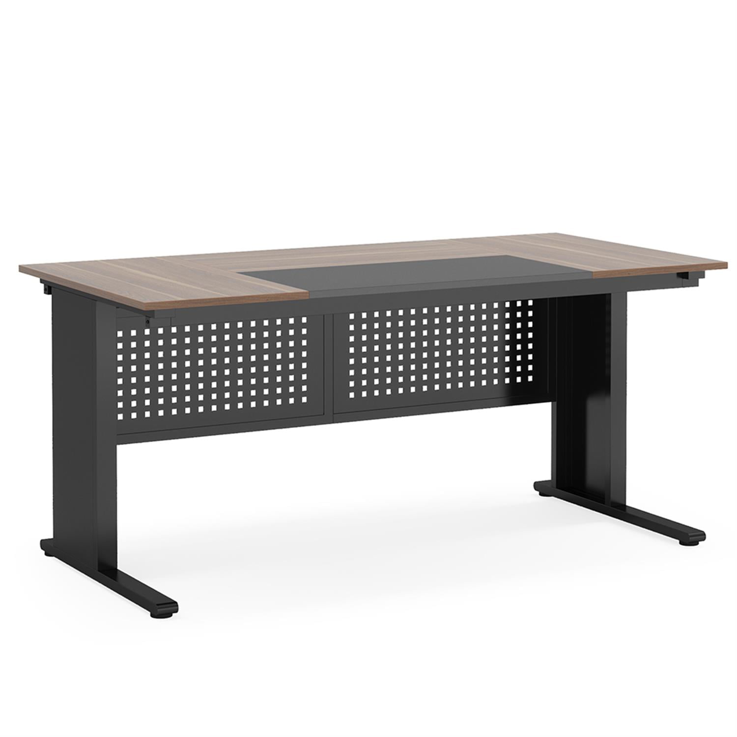 Demi Bonn 63" L-Shaped Computer Desk with File Cabinet and 2 Drawers, Corner Office Desk Study/Writing Table for Home Office Gaming, Beige & Black