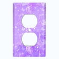 thumbnail image 2 of Metal Light Switch Plate Cover Romantic Paris Eiffel Tower Bicycle Cupid Purple PRS019, 2 of 13
