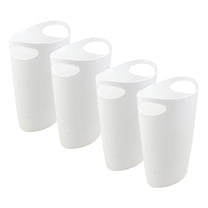 Superio Slim Bathroom Trash Can 2 Gallon Plastic Small Compact Waste Basket for Bedroom, Dorm, Under Office Desk, Narrow Portable RV Dustbin, 4 Grey