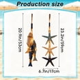 thumbnail image 3 of BESEW7 Mediterranean Wall Art with Rope, Coastal Style 3 Wooden Fish Hanging Ornament with Light for Living Room Kitchen Bathroom Cafe, 3 of 9