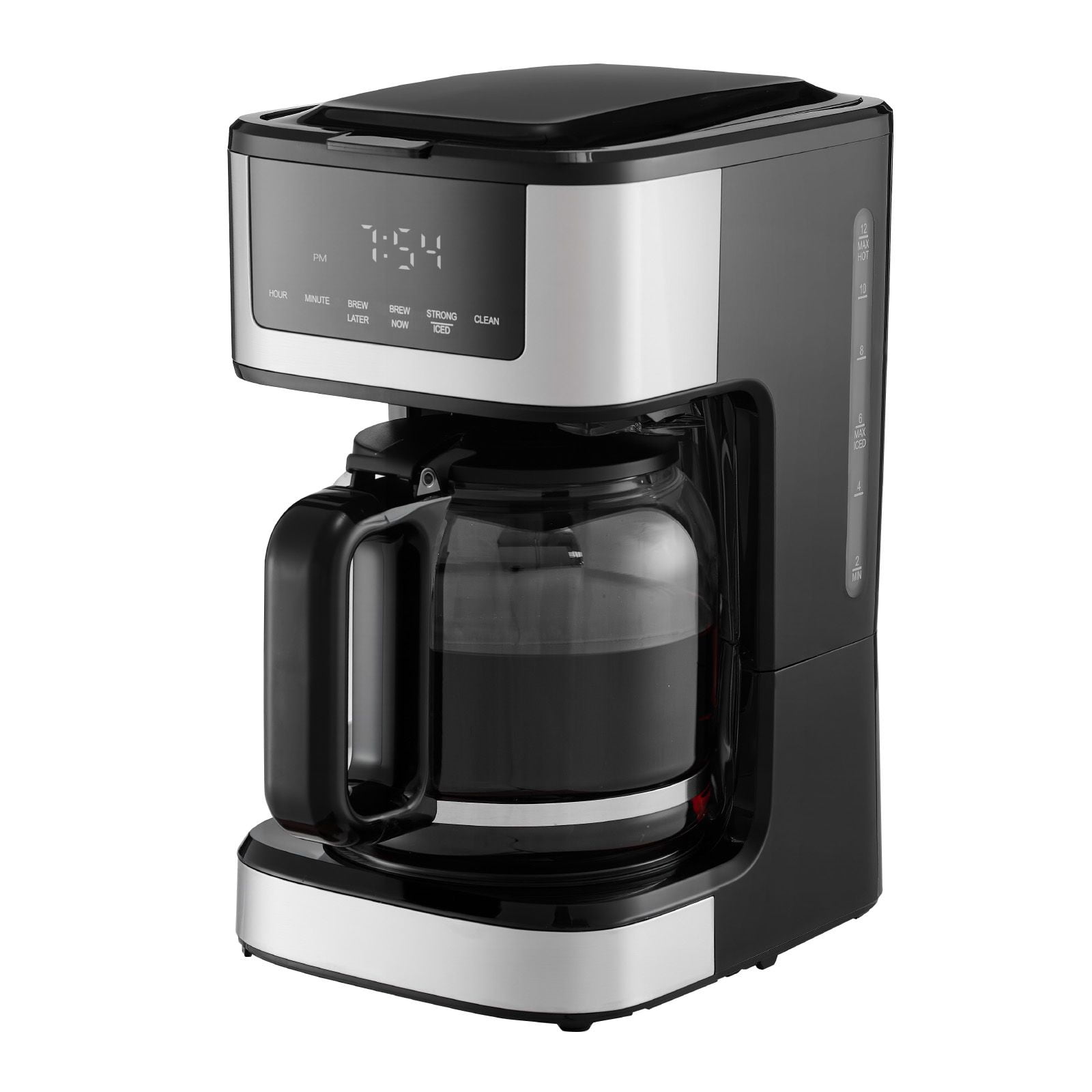 Programmable Drip Coffee Maker, 12-Cup, 900W, Bold & Iced Modes, 24-Hour Timer, 4-Hour Keep Warm, Self-Cleaning, Touch Screen, for Home & Office
