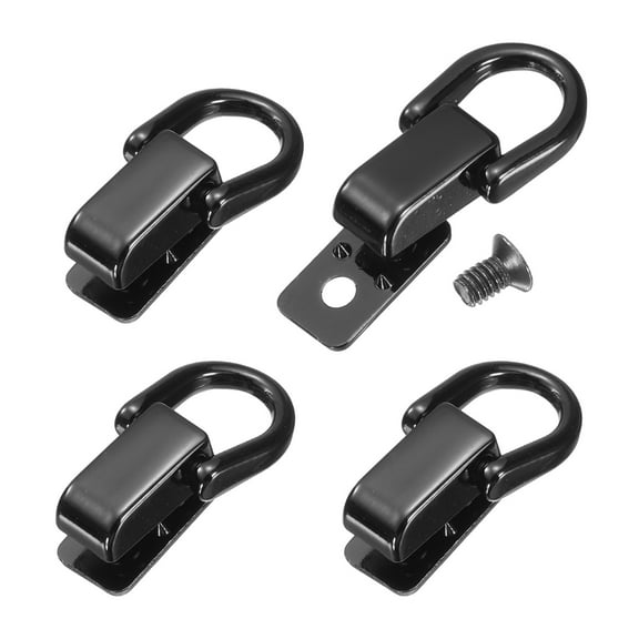 Metal Ball Studs Rivets D Ring, 4 Pcs Ball Post Head Buttons 360 Rotatable Studs Rivets with 2 Screw (Black)