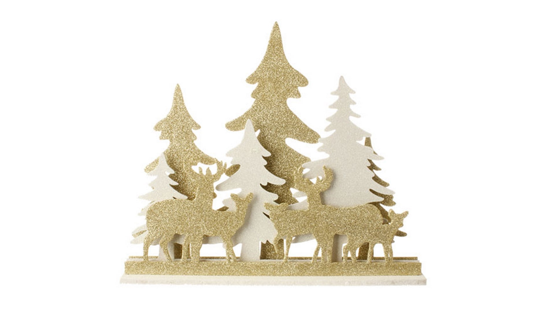 16 5 Gold And White Led Lighted Deer Silhouette Tabletop