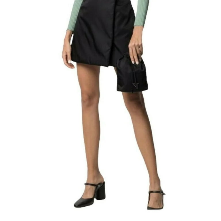 Prada Black Tessuto Nylon Triangle Logo Drawstring Bucket