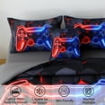 thumbnail image 2 of OKKEEY Ful Comforter Sets Clearance, 6 Pcs Boys Gaming Bed in a Bag with Sheets, All Season Soft Microfiber Red-Blue Gamepad Bedding Set for Kids Teens, 2 of 9