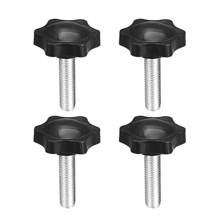 Clamping Screw Knob 47mm Dia Plum Hex Shaped Grips Star Knob M8 x 30mm Male Thread 4pcs