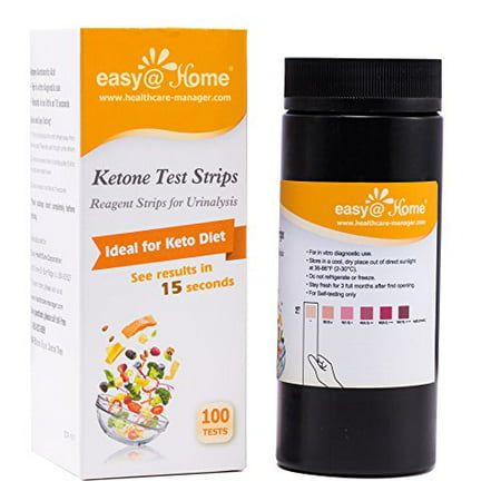 Easy@Home Ketone Strips 100 ct - Professional Urine Sticks Monitor Keto / Ketogenic Low Carb Diet, Ketosis Levels for Diabetics and Weight Loss-Reagent Urinalysis Tests - 100