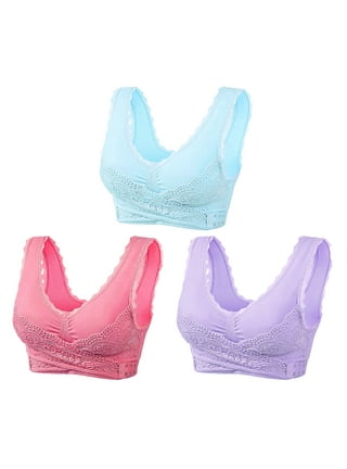 Lace Sports Bras for Women 5/8 Cup Wirefree Support Brassiere Underwear  70B/75B/80B/85B/90B,Pack of 2