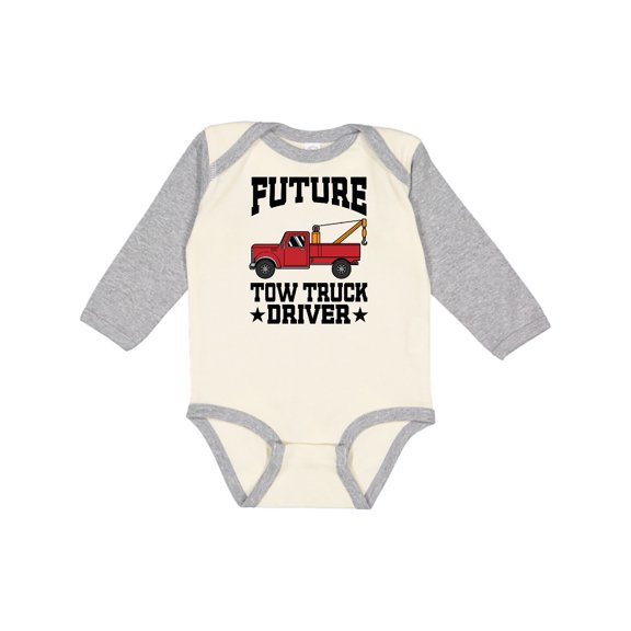 Inktastic Future Tow Truck Driver Boys Long Sleeve Baby Bodysuit