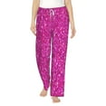 thumbnail image 2 of Goofa Rose Red Glitter Printed Soft Pajama Pants for Women, Wide Leg Comfy Casual Lounge Yoga Pants-Large, 2 of 9