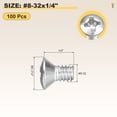 thumbnail image 2 of Uxcell Phillips Cross Recessed Countersunk Head Screws Bolts (M8-1.25x20) 25Pcs, 304 Stainless Steel Flat Head Screws, 2 of 7
